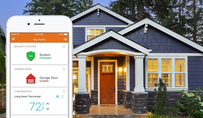 Home automation controlling app interface