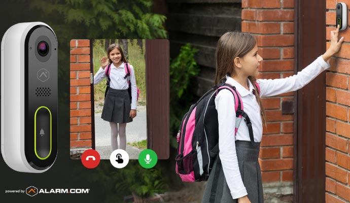 Close up of smart doorbell