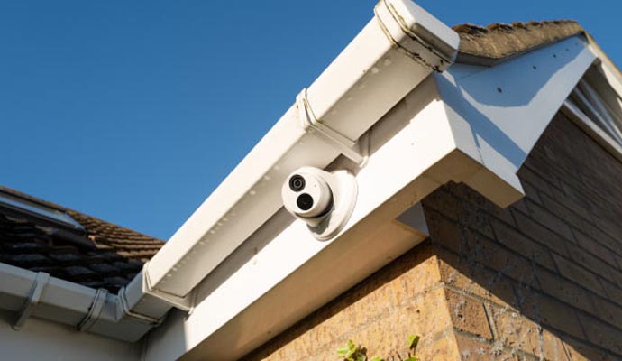 Turret security camera installation