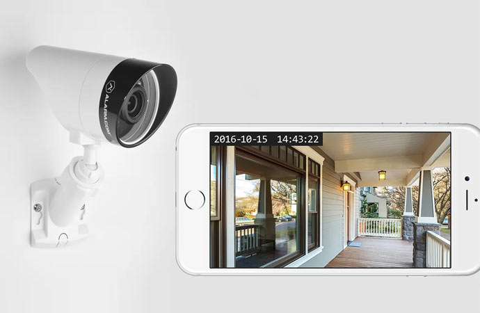 Home security camera installed for monitoring