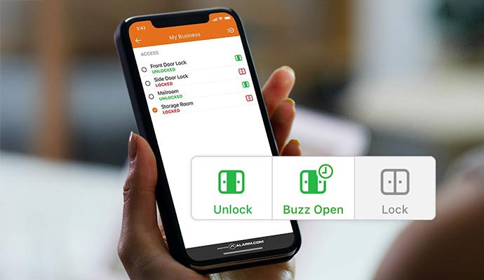 Smart app showing security status