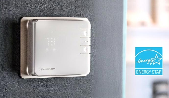 Installed smart thermostat on the wall
