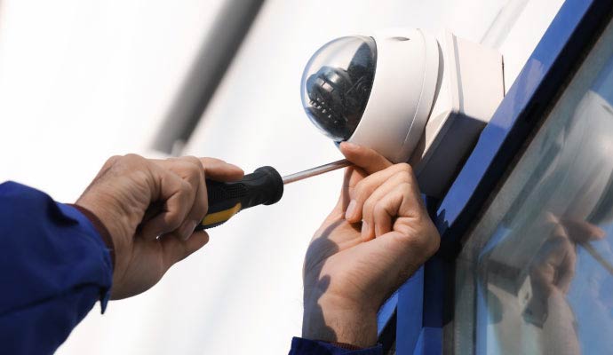 Installed wireless security camera